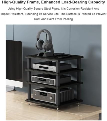 HiFi Wooden AV Component Stand - Open Stereo Cabinet