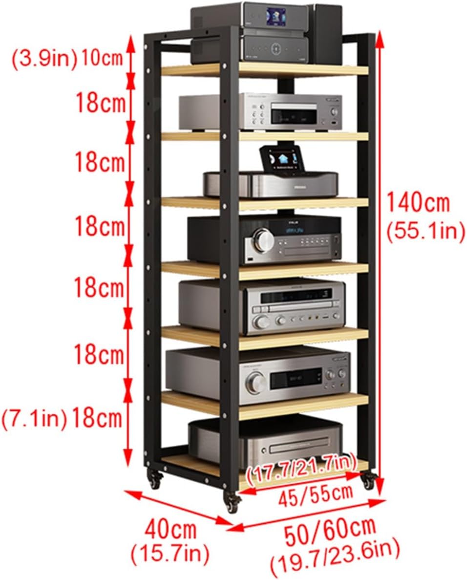 7-Tier Media Stand Entertainment Center for Audio Video Components