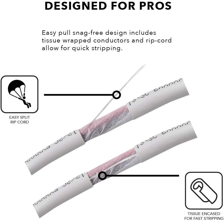 OSD Audio 14/2 Speaker Wire 14 AWG/Gauge 2 Conductor 250FT UL List in Wall Direct Burial Graded CL2/CL3 Oxygen Free Copper OFC - Black