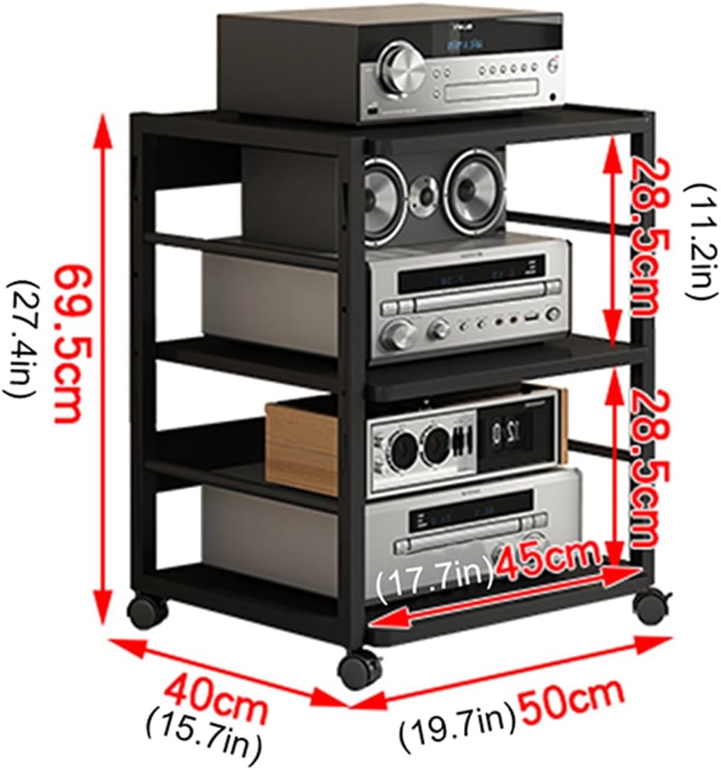 3/4/5-Tier AV Media Stand Corner Shelf Stereo Components Storage Cabinet