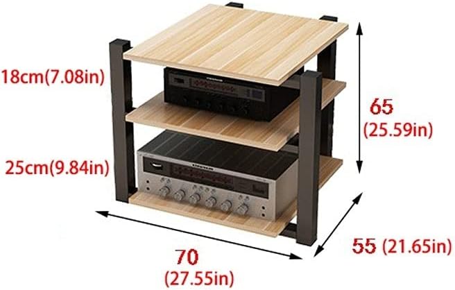 FEELIN Speaker Stand Audio Bracket Floor Audio Bracket Modern Living Room Cabinet Speaker Bracket Three-Layer Audio Bracket 25.59 Inches High Media Stand Audio-Video Shelving (Color : C)