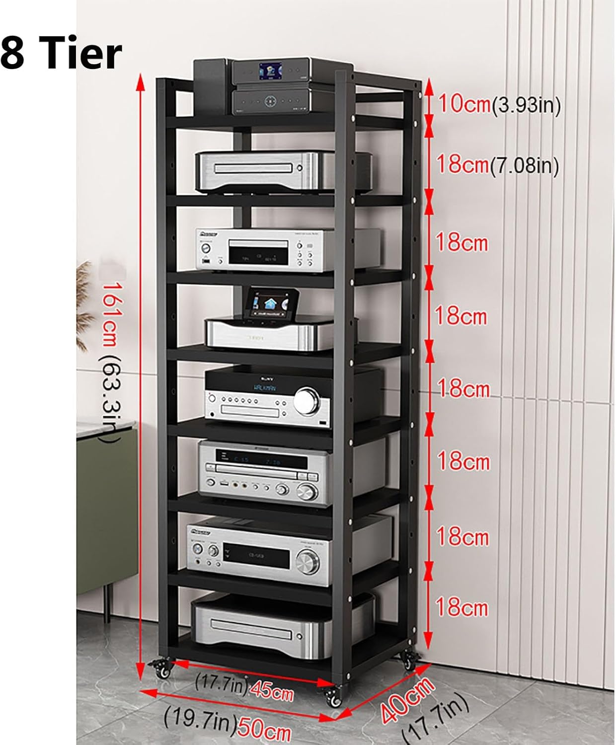 5/6/7/8-Tier Audio Video Media Stand