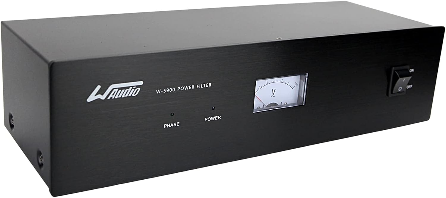 WAudio AC Noise Power Conditioner - Mains Purifier Audio Video Noise Filter Surge Protector with US Standard Sockets (Black)