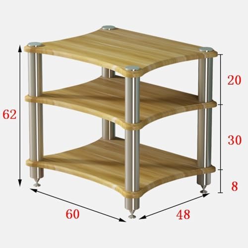 Corner Media Stand Cabinet - Wooden Audio Rack for Home & Office - Stereo Component Tower for CD Player