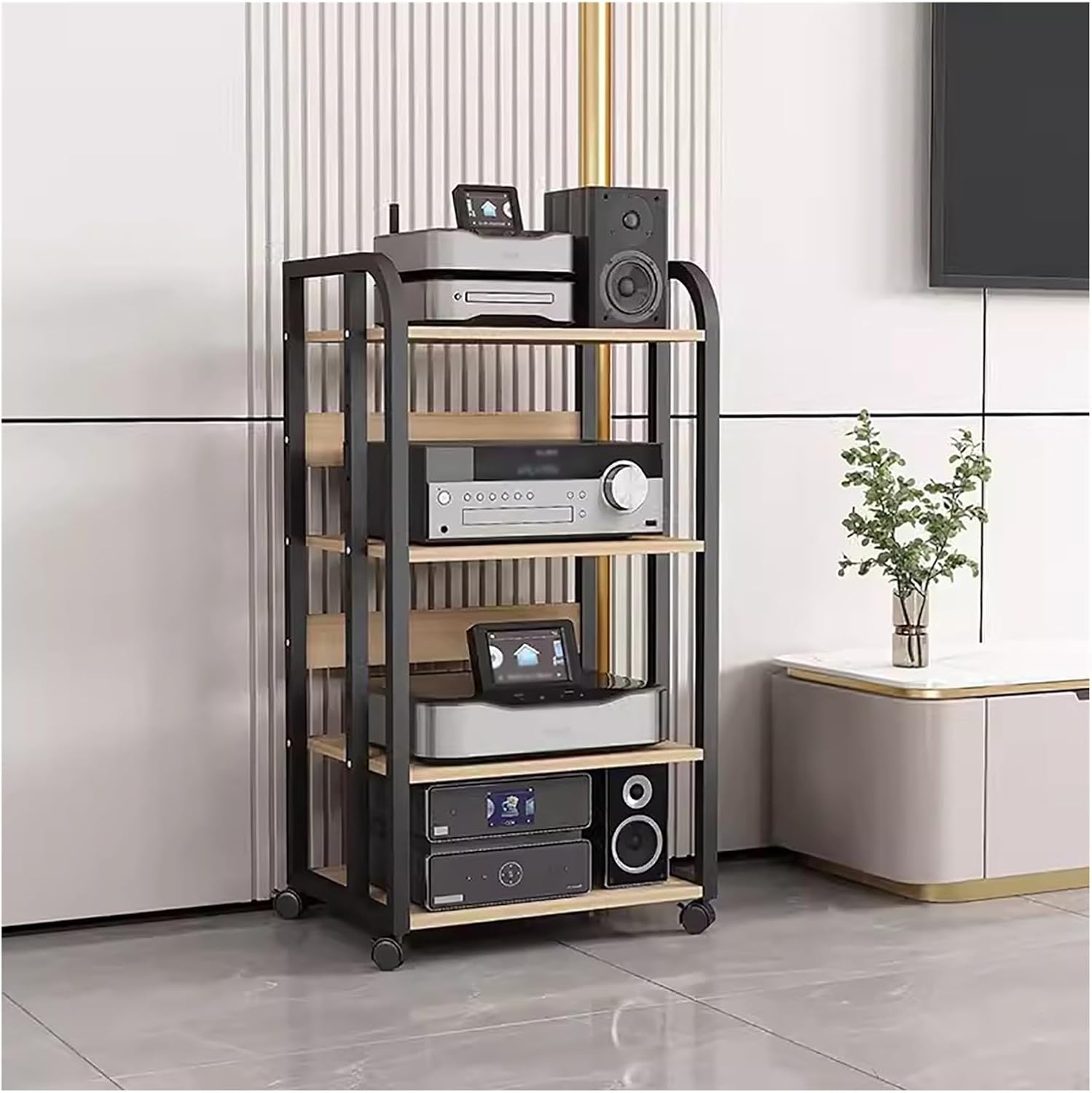 Floor Stereo Racks And Stands On Wheels- 79/100cm Tall