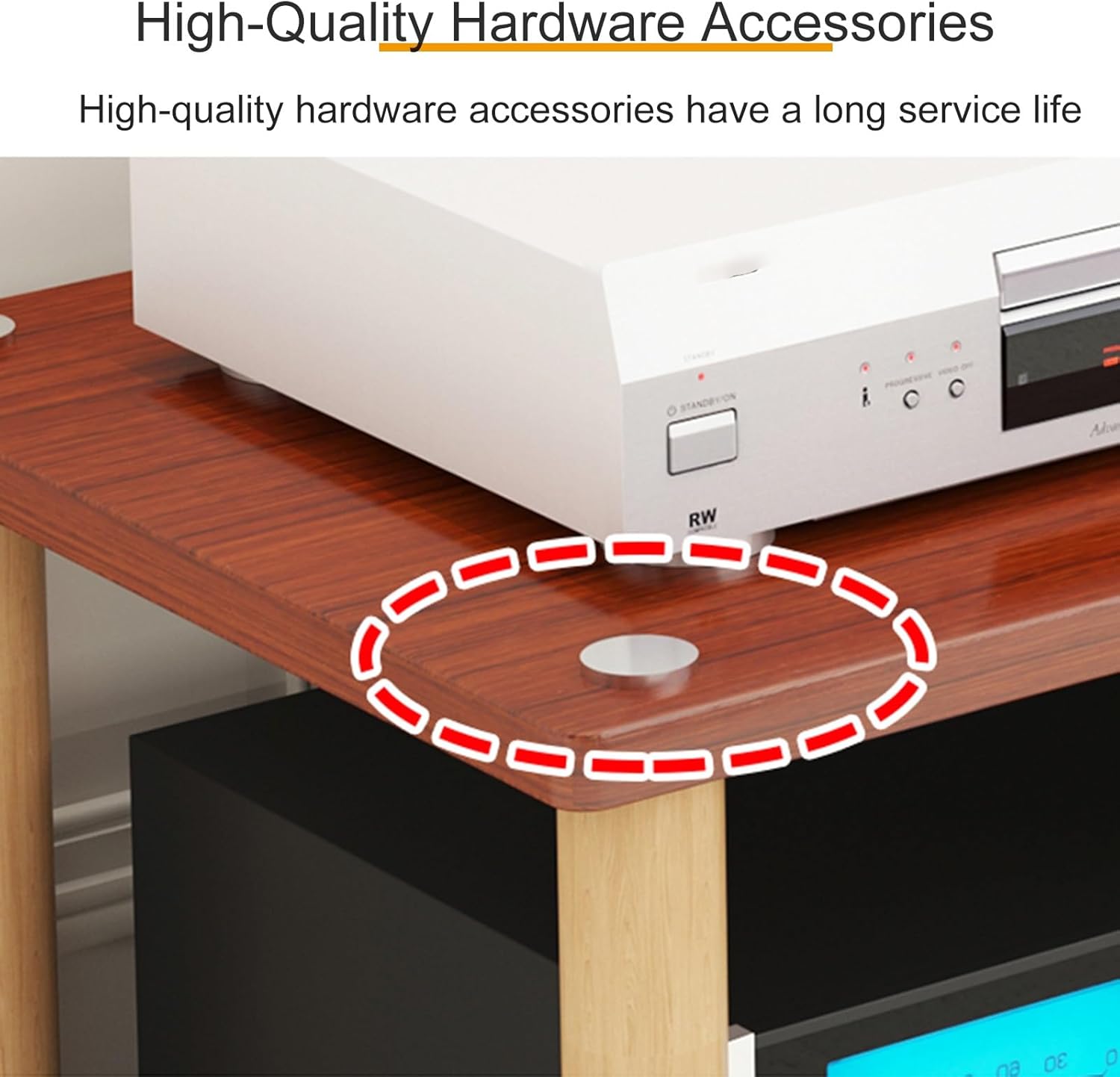 AV Media Stand Stereo System Entertainment Components Cabinet with Silent Foot pad