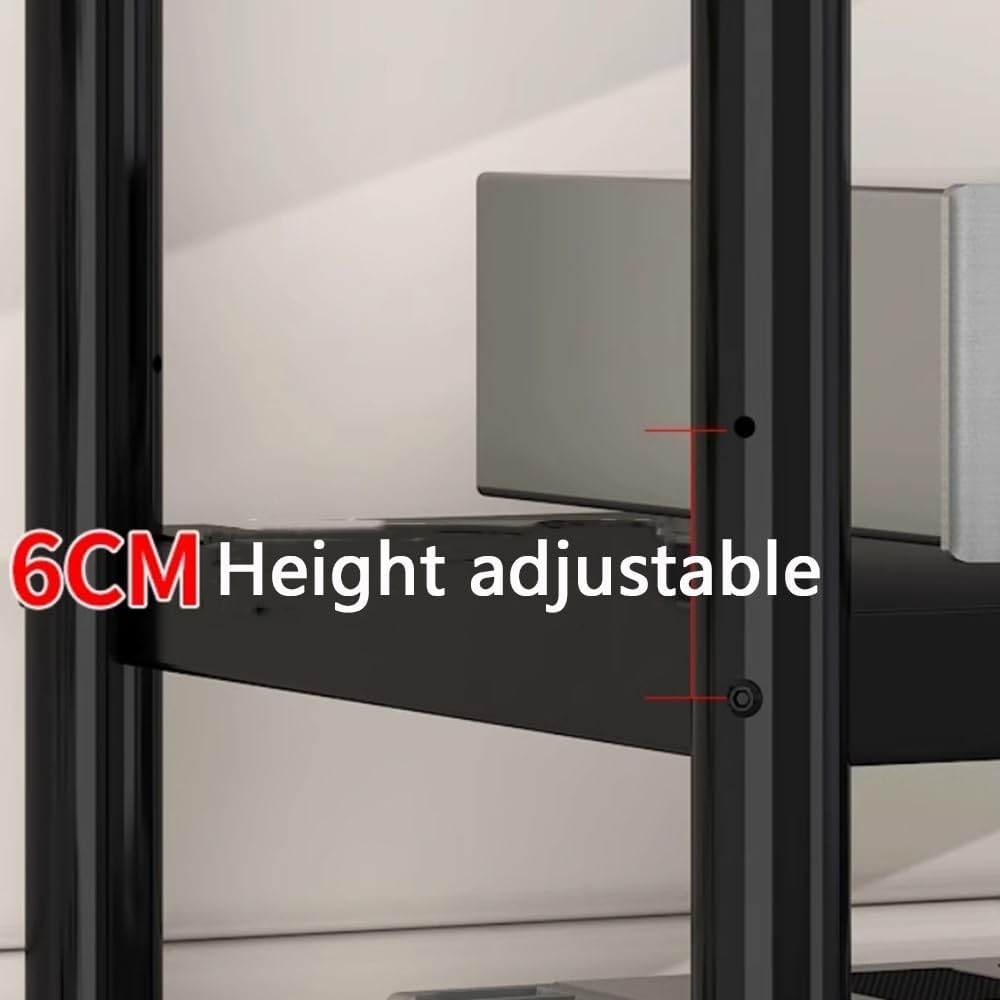 Adjustable 5-Tier Movable AV Media Stand with Wheels