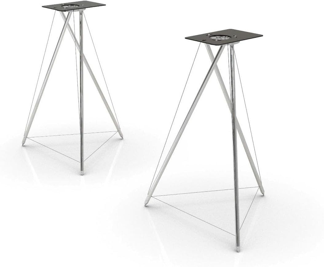 Q Acoustics Tensegrity Speaker Stands - Stable Metal Tripod Stand for Bookshelf Speakers/TV Speakers/Gaming Speakers up to 44lbs - Speaker Stand Pair for Surround Sound System