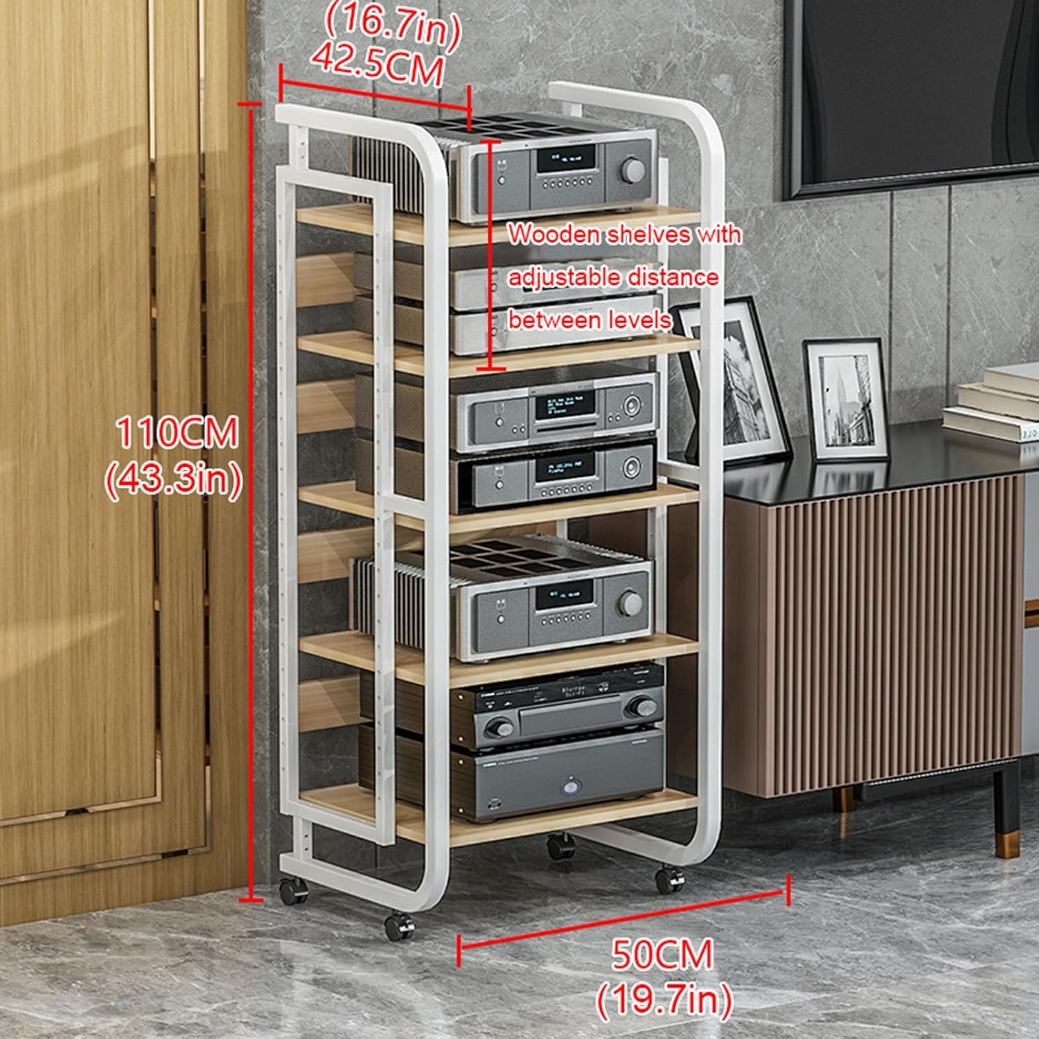 WUHUQN 5-Tier Audio Video Media Stand