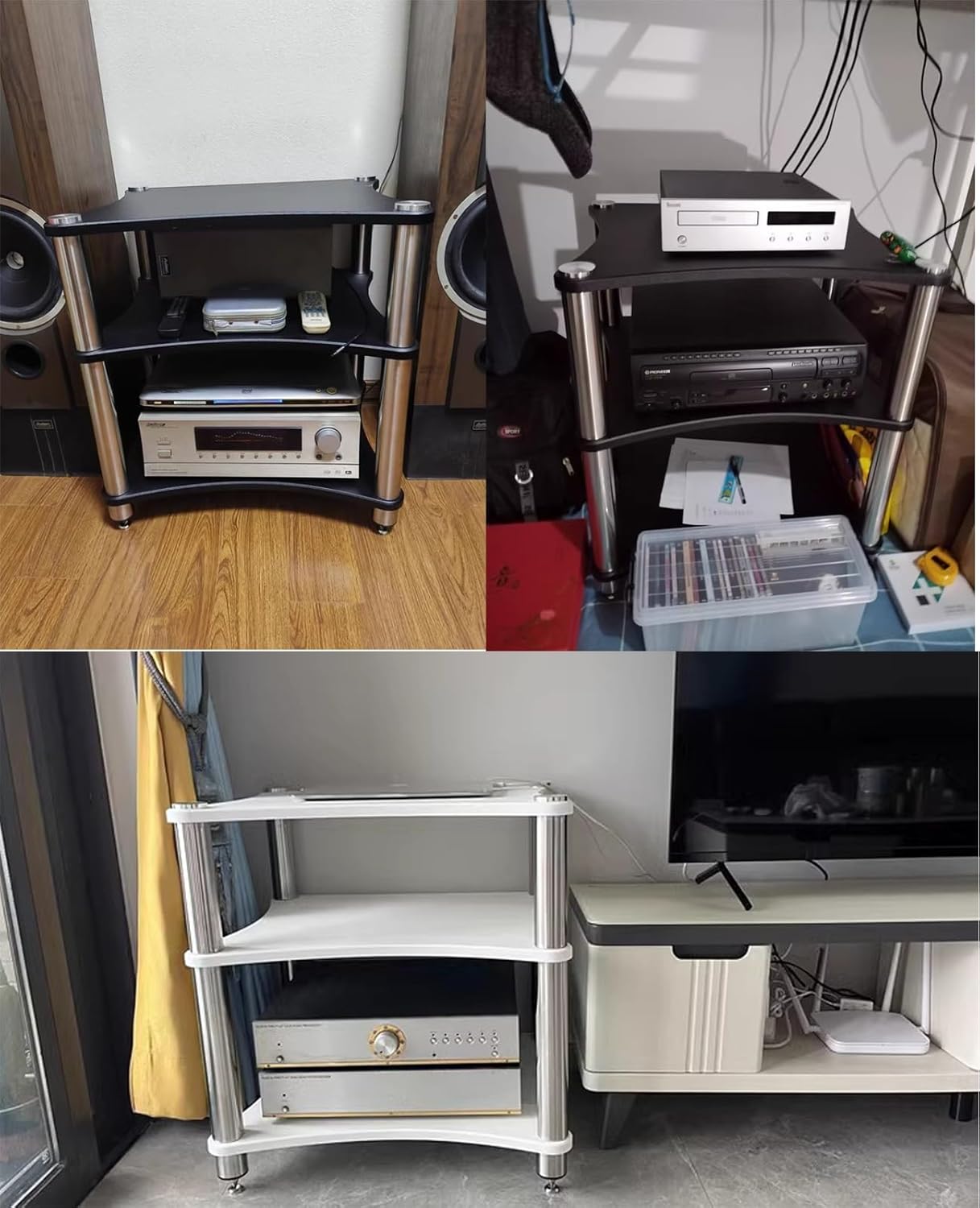 DLYZAYE Heavy Duty Modern Audio Stereo Rack