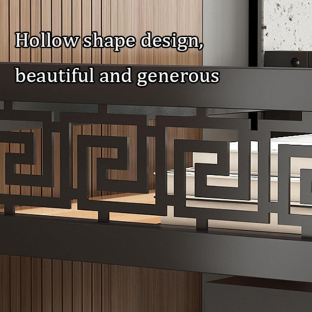 NILZA Stereo Cabinet AV Component Media Stand Multi-Tier Audio Rack Rolling Audio Tower Floor-Standing Audio Cabinet CD Player Stand Adjustable Corner Shelf HiFi Rack(Teak