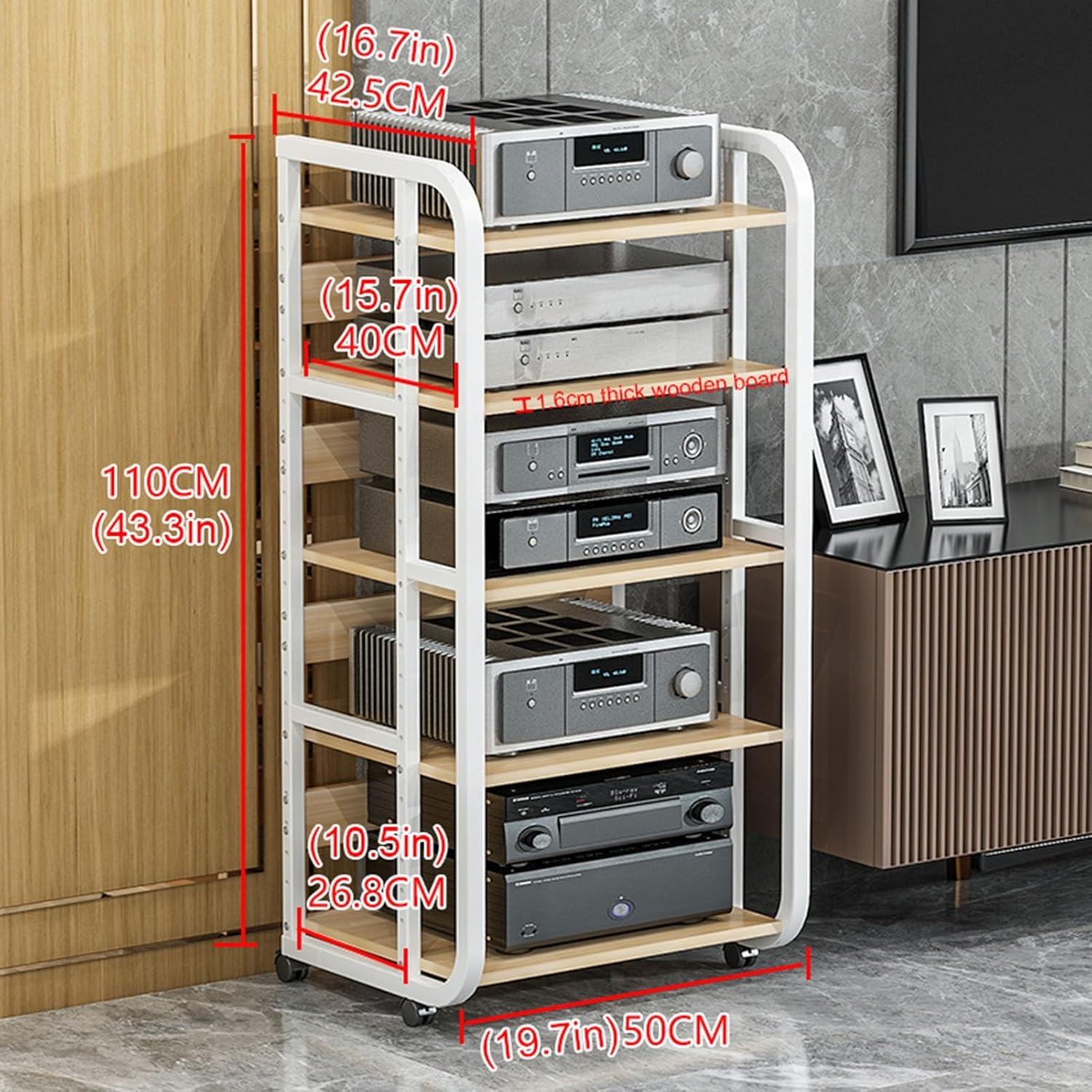WUHUQN 5-Tier Audio-Video Media Stand