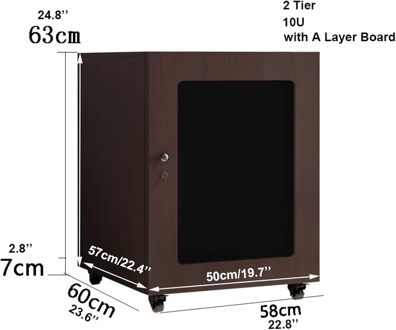 XMFBSY Medios Media Cabinet with Breathable Mesh Door & Security Lock Stereo Cabinet with Cable Management & Wheels Record Player Stand for Home Organizer(Black