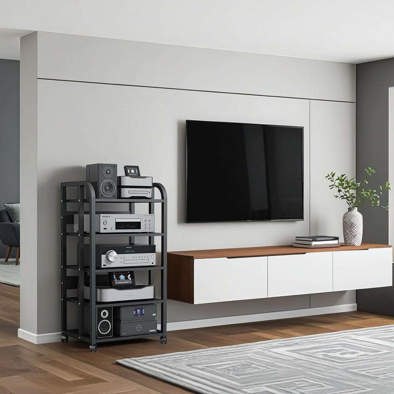 HUHUSHENGWEI 5 Tier Audio-Video Shelving