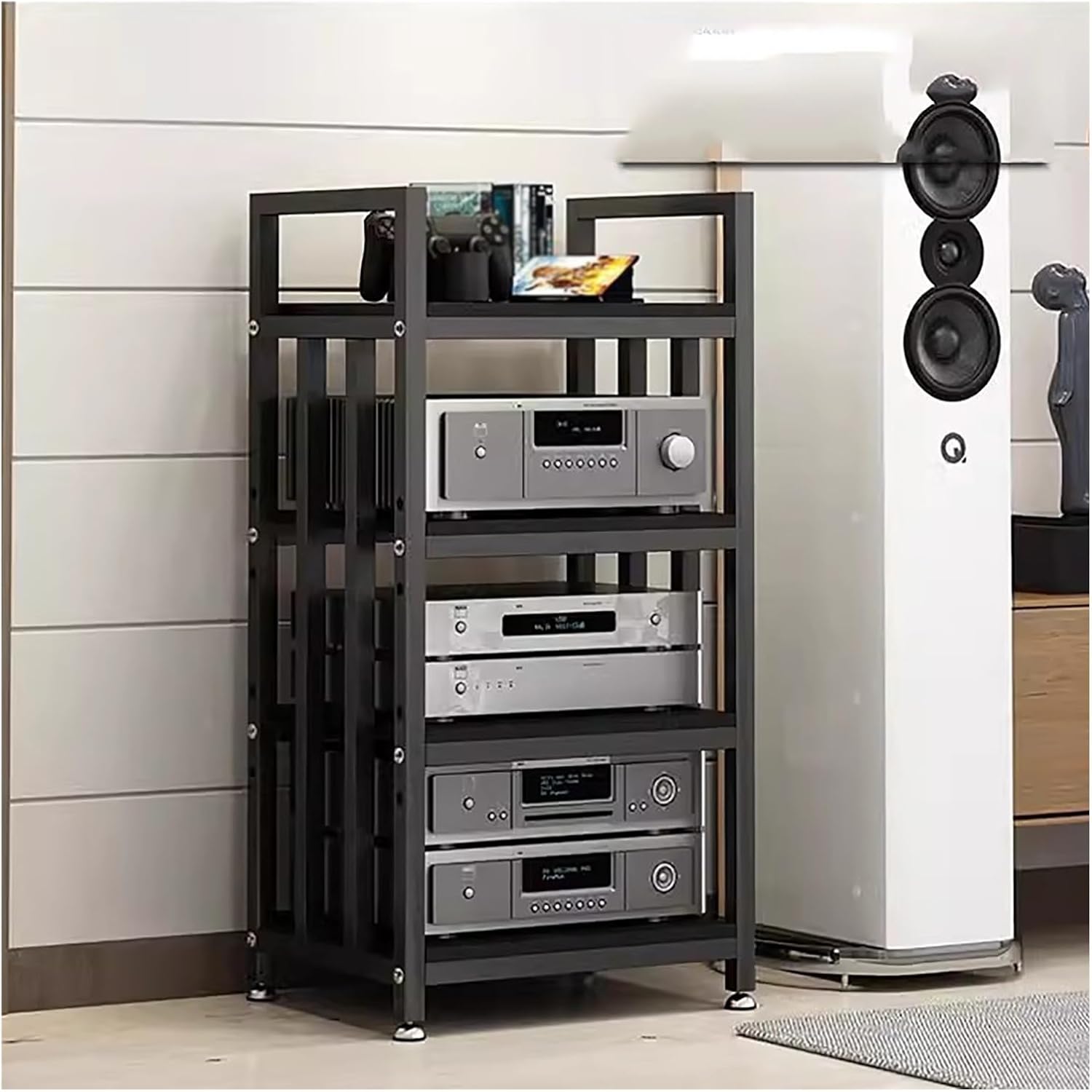 Home Office Living Room Stereo Component Cabinet Media Stand Freestanding