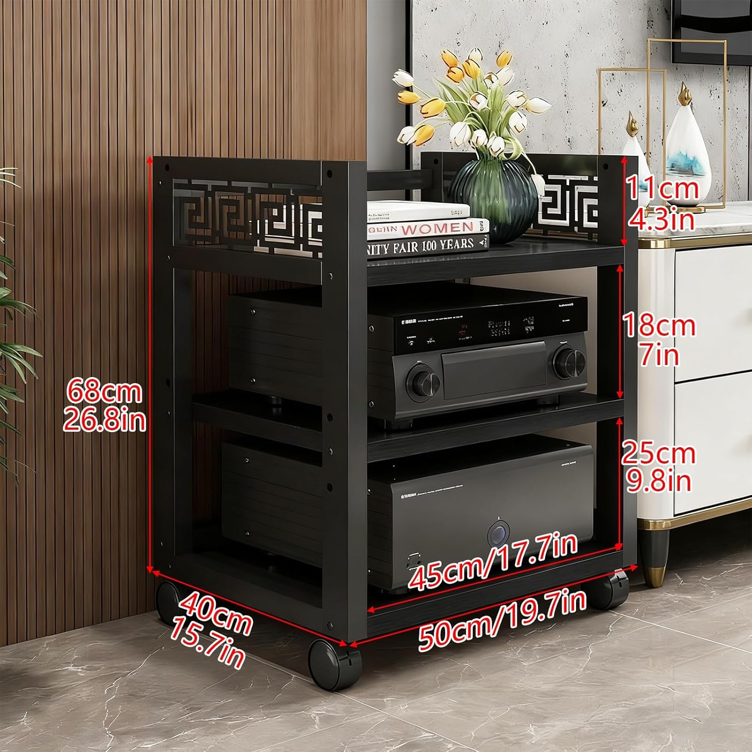 THNSAWX Movable AV Media Stand with Wheels