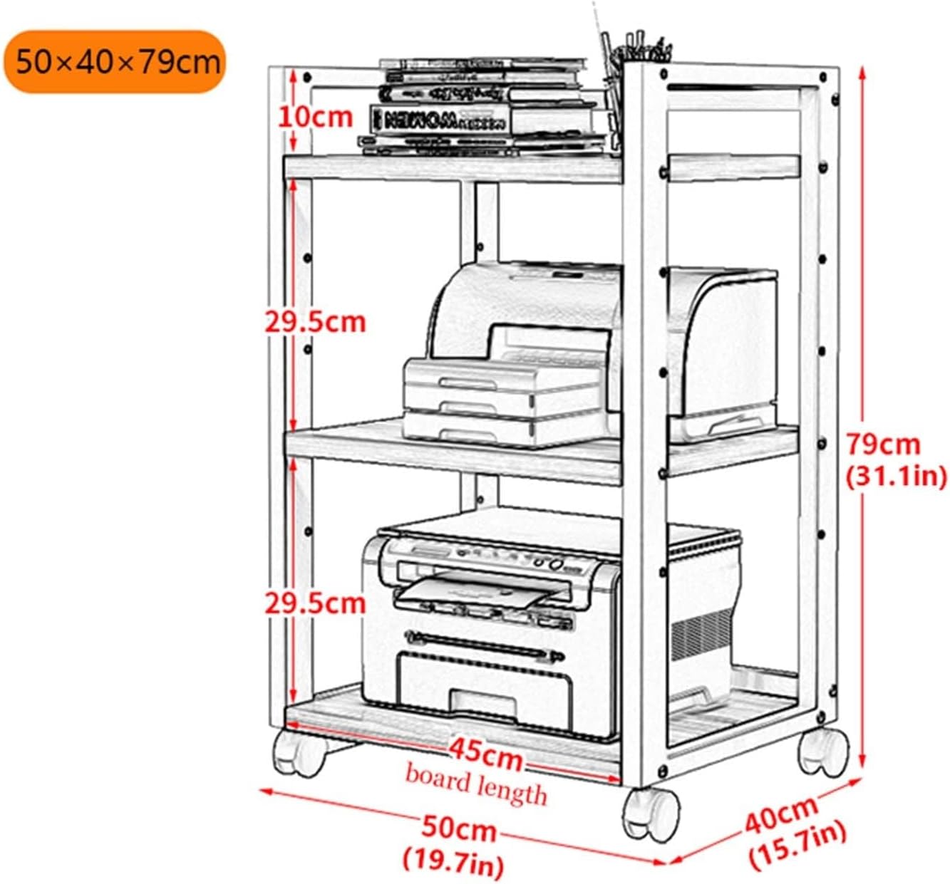 YLQFGUVWK Removable Audio Video Media Stand Cabinet 3 Tiers