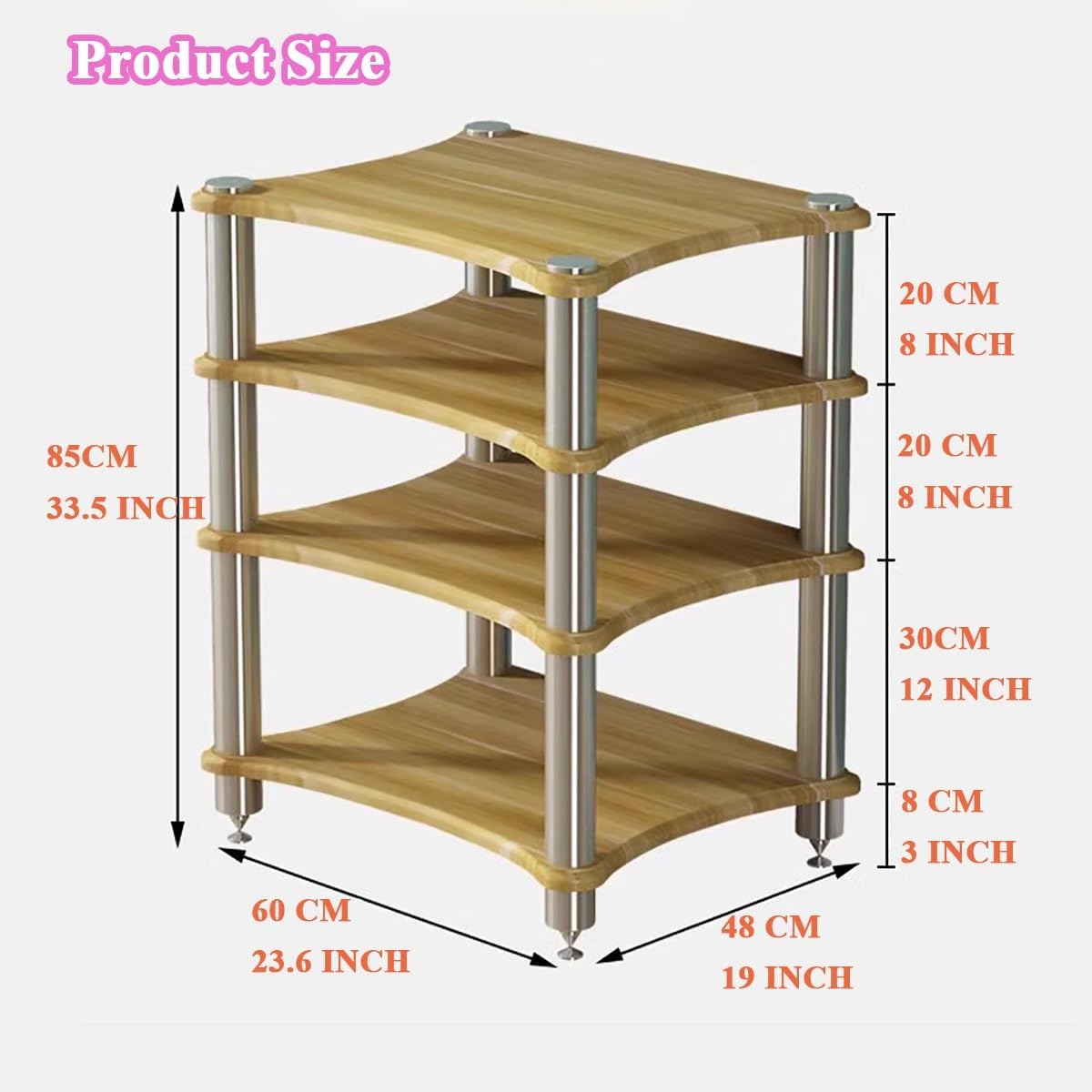 Audio Rack 4 Tier Stereo Amplifier Speaker Stand