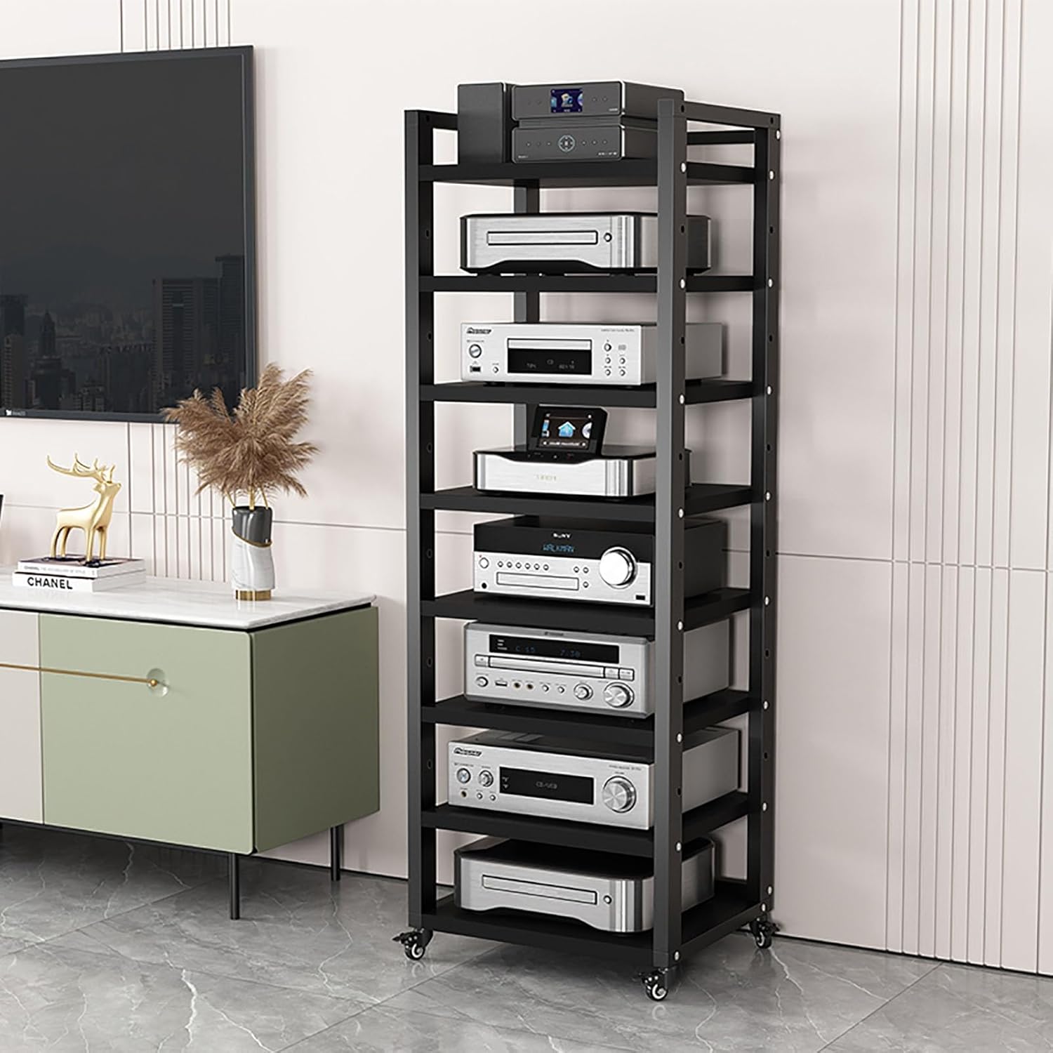 8-Tier Movable Audio/Video Media Stand Center