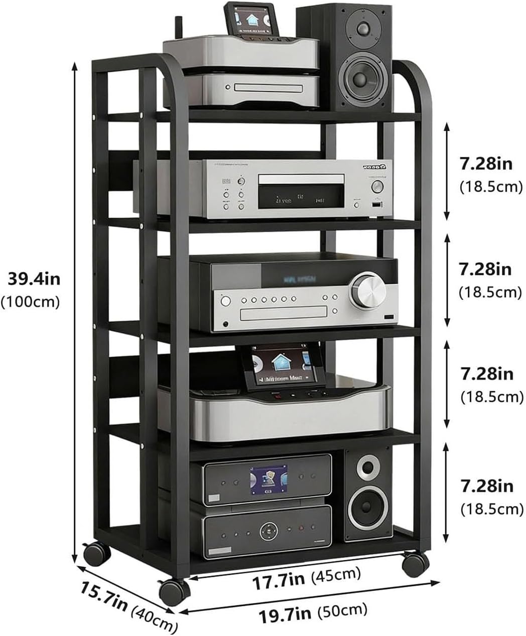 HUHUSHENGWEI 5 Tier Audio-Video Shelving