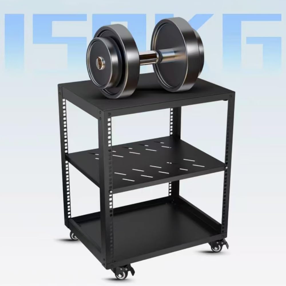 TAJMDGW Movable HiFi Audio Rack Adjustable AV Media Stand