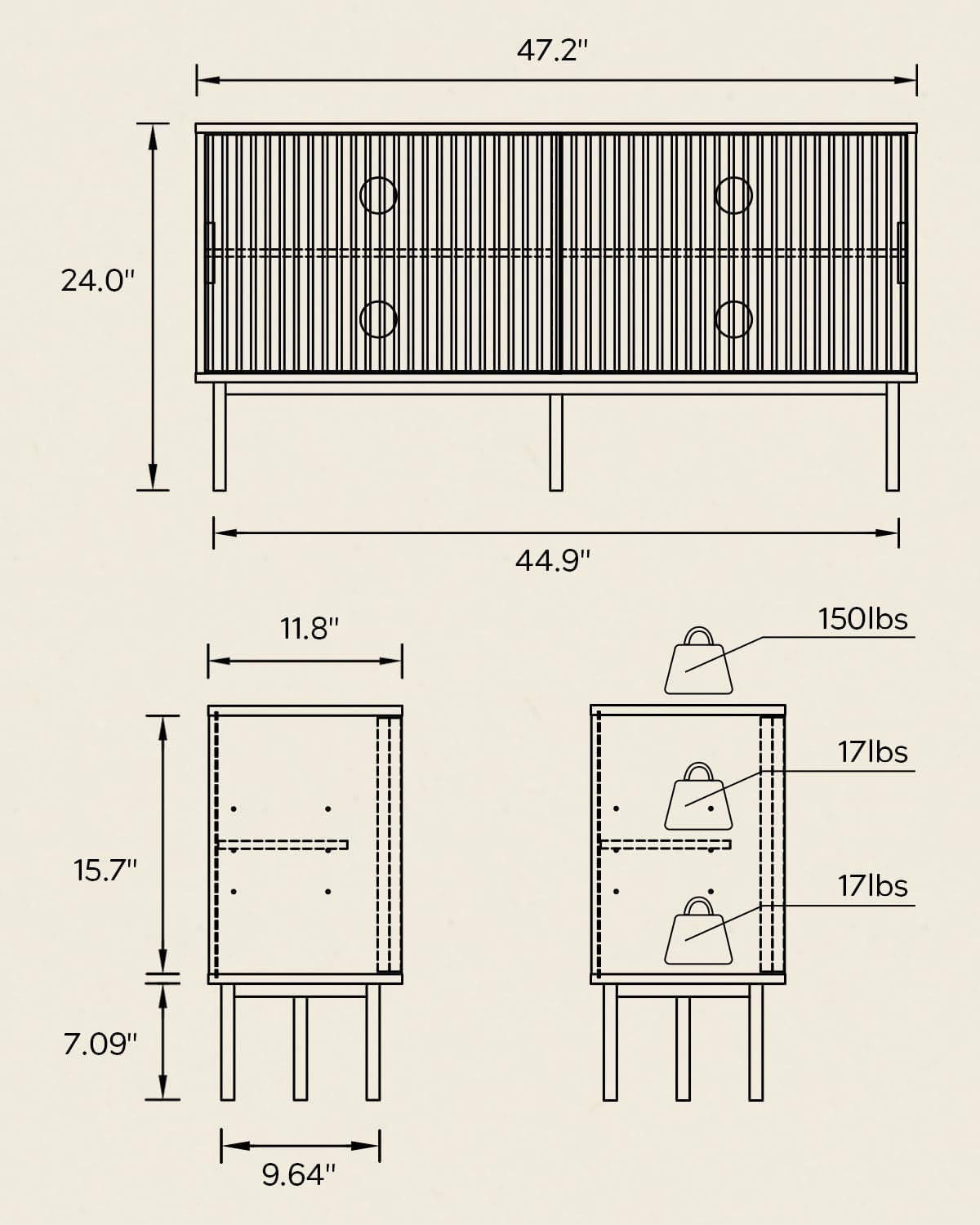 MoomJiee TV Stand for Living Room Farmhouse Entertainment Center with Fluted Sliding Doors TV Console Cabinet with Adjustable Shelf and Storage Media Console
