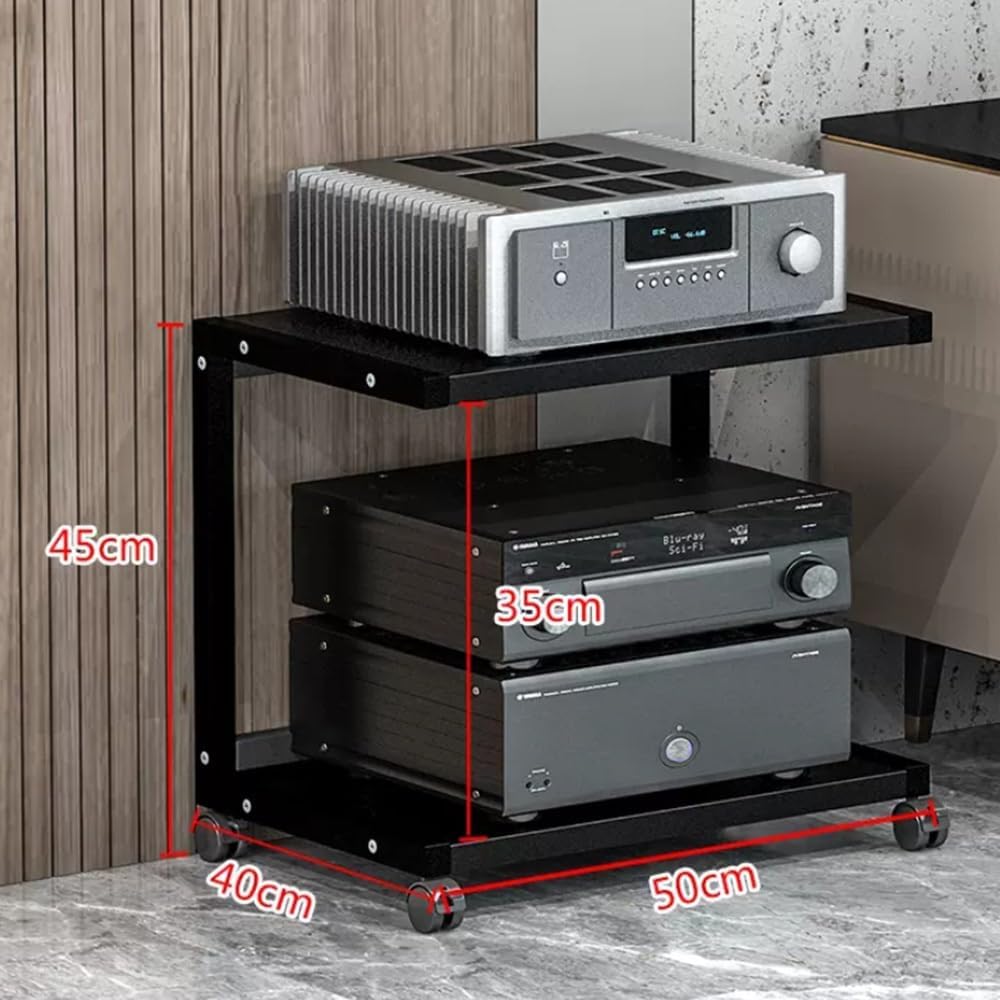 GenSDH Stereo Media Stand Audio/Video Shelves DVD Players Component Cabinet Floorstanding Movable Storage Shelf Audio Rack Cd Media Player Stand for Corner