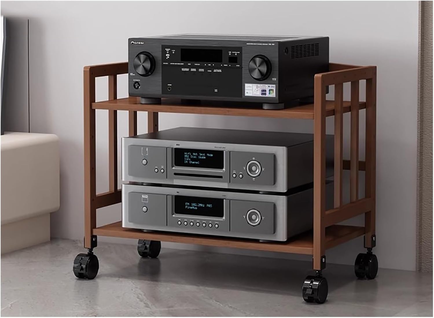 HDYZJQ Stereo Storage Cabinet Rolling Display Stand Large