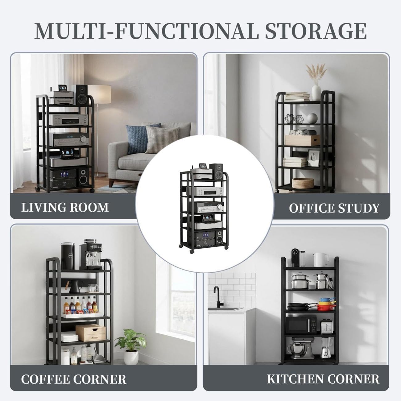 HUHUSHENGWEI 5 Tier Audio-Video Shelving