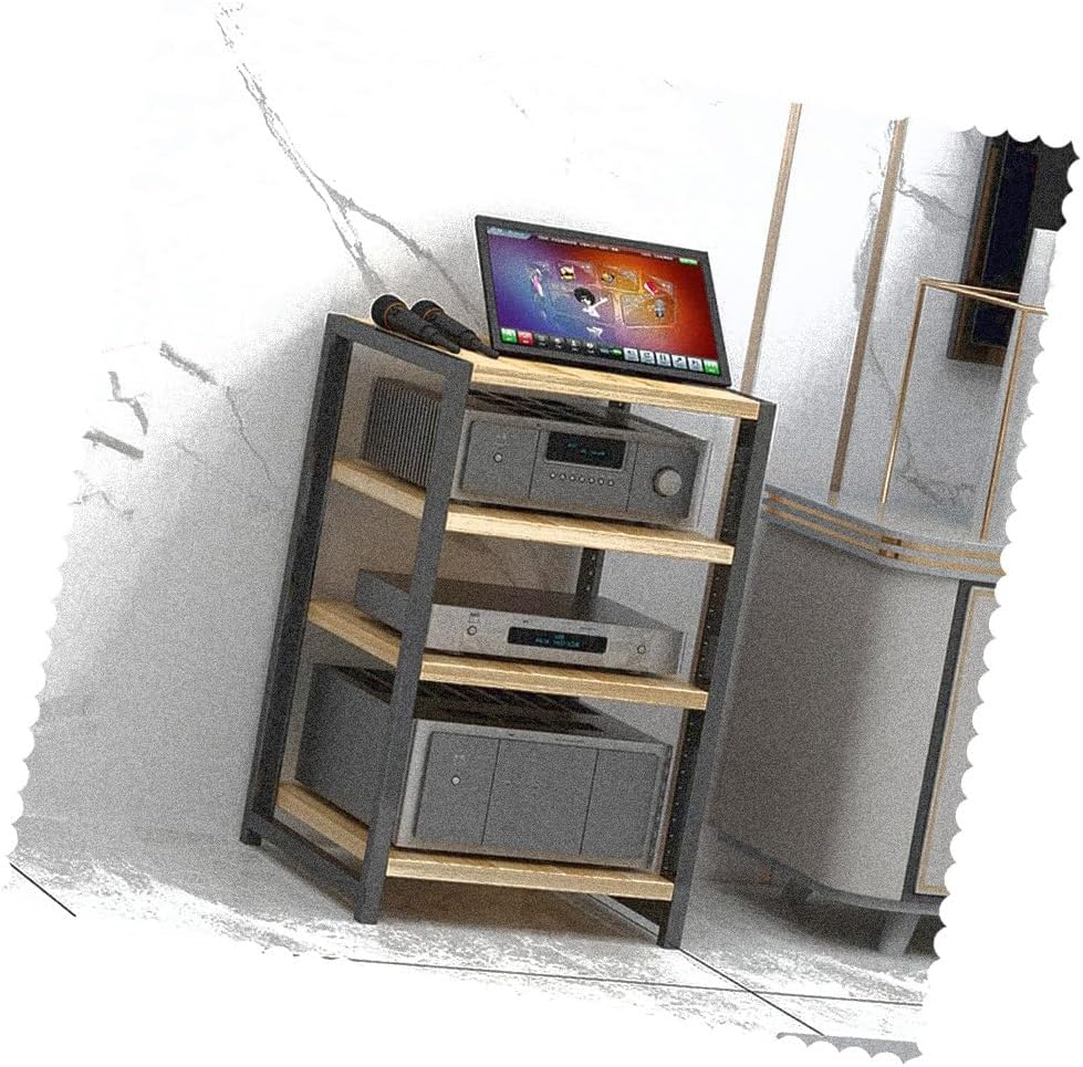 BIUBPW Open Storage Cabinet for Audio Video Media Entertainment Stereo Component