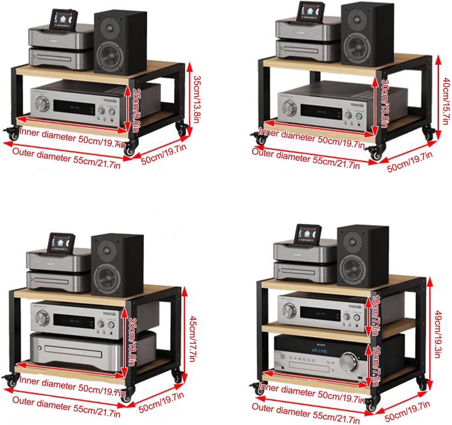 LHXLSH Stereo Stand with Wheels
