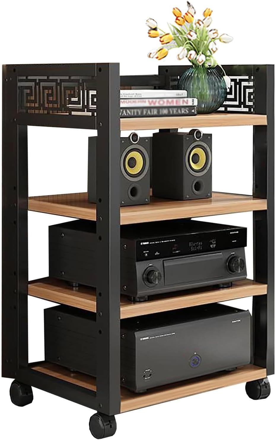 HXFAAFXH Audio-Video Media Stand with Adjustable Shelves