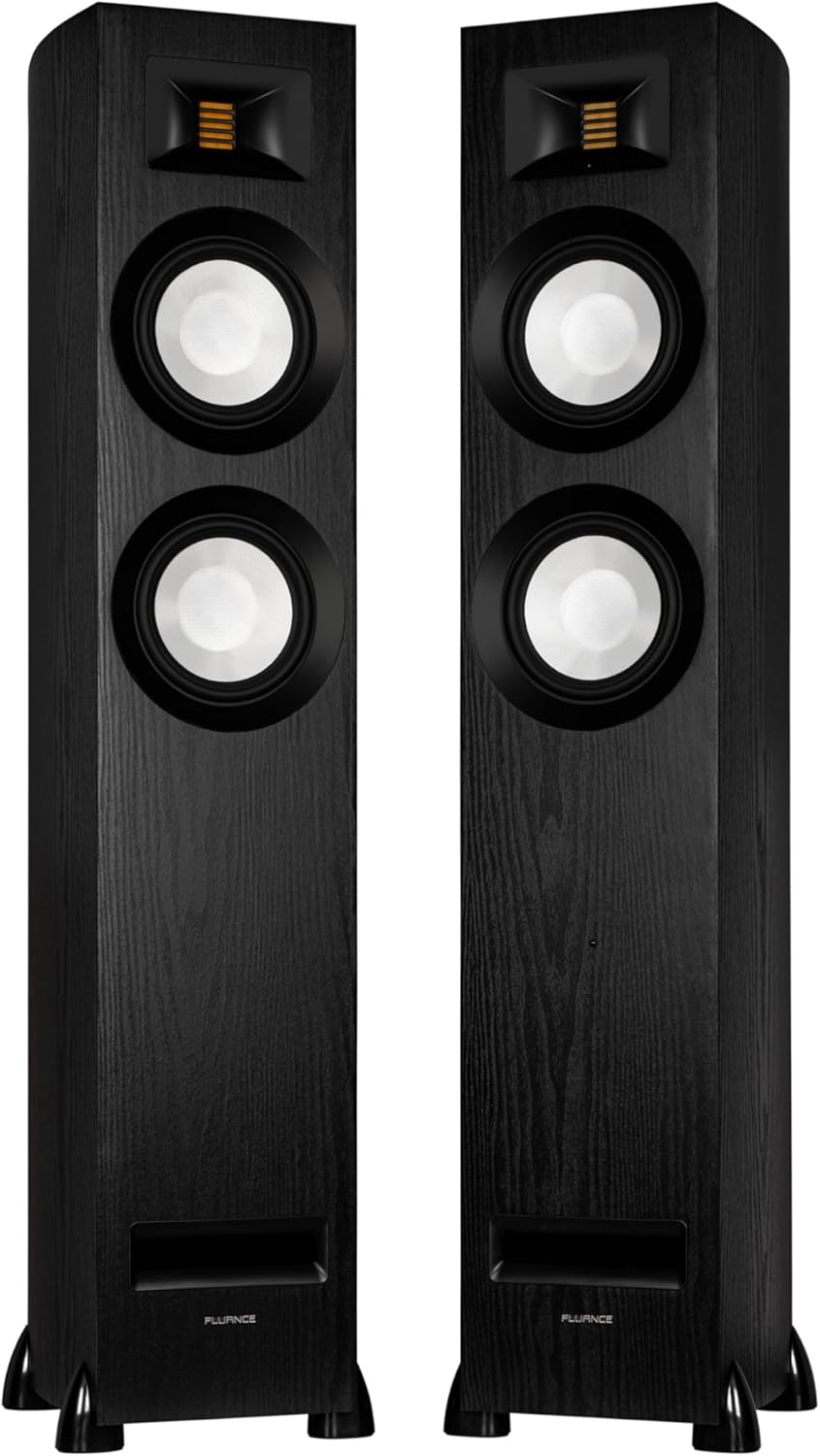 Fluance Ri91 Reference Stereo Powered Floorstanding Tower Speakers with High Performance AMT Tweeters