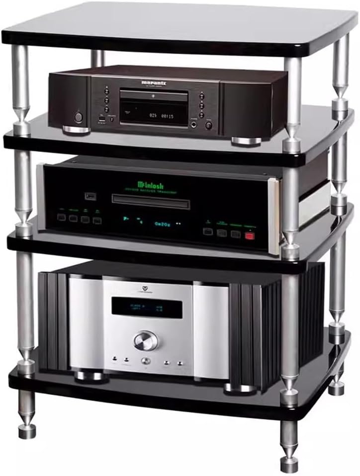 OUKEJNM 1 2 3 4 Tier Shelf Audio Stand
