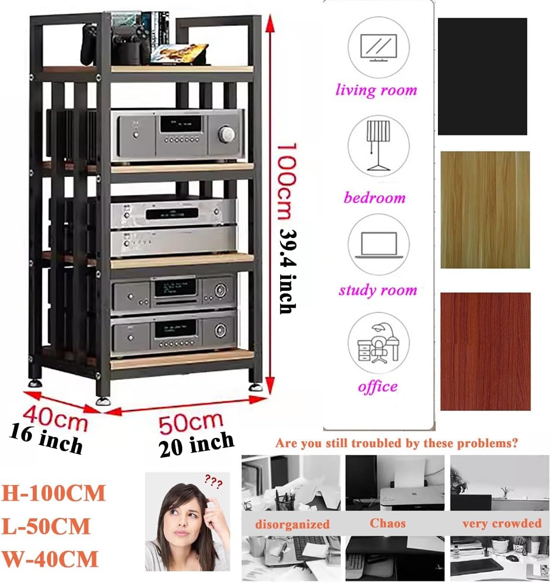 4 Tier Audio Video Shelving