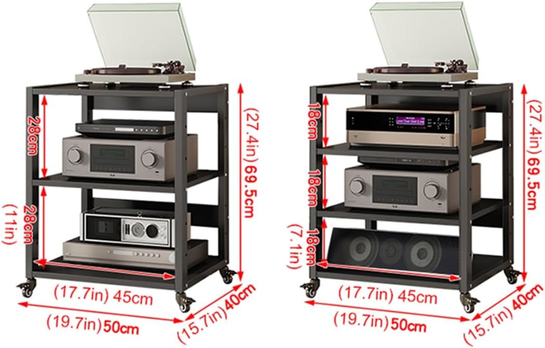 UYCVT Movable Media Stand Movable Media Cabinet