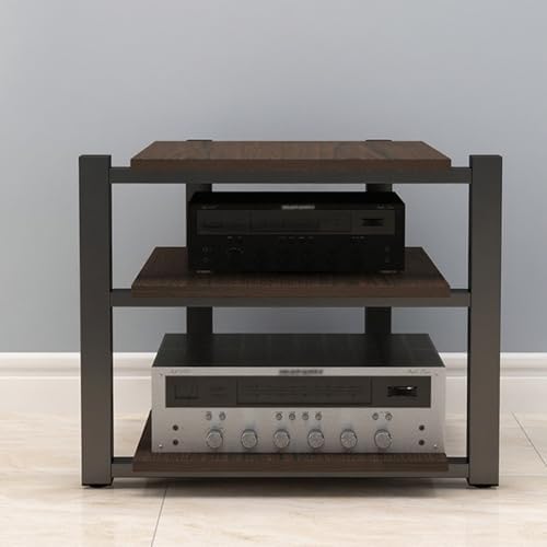 4-Tier Metal Audio Rack Stand with MDF Shelves - Stereo Storage Cabinet for Living Room