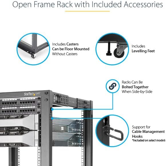 StarTech.com 4-Post 12U Mobile Open Frame Server Rack