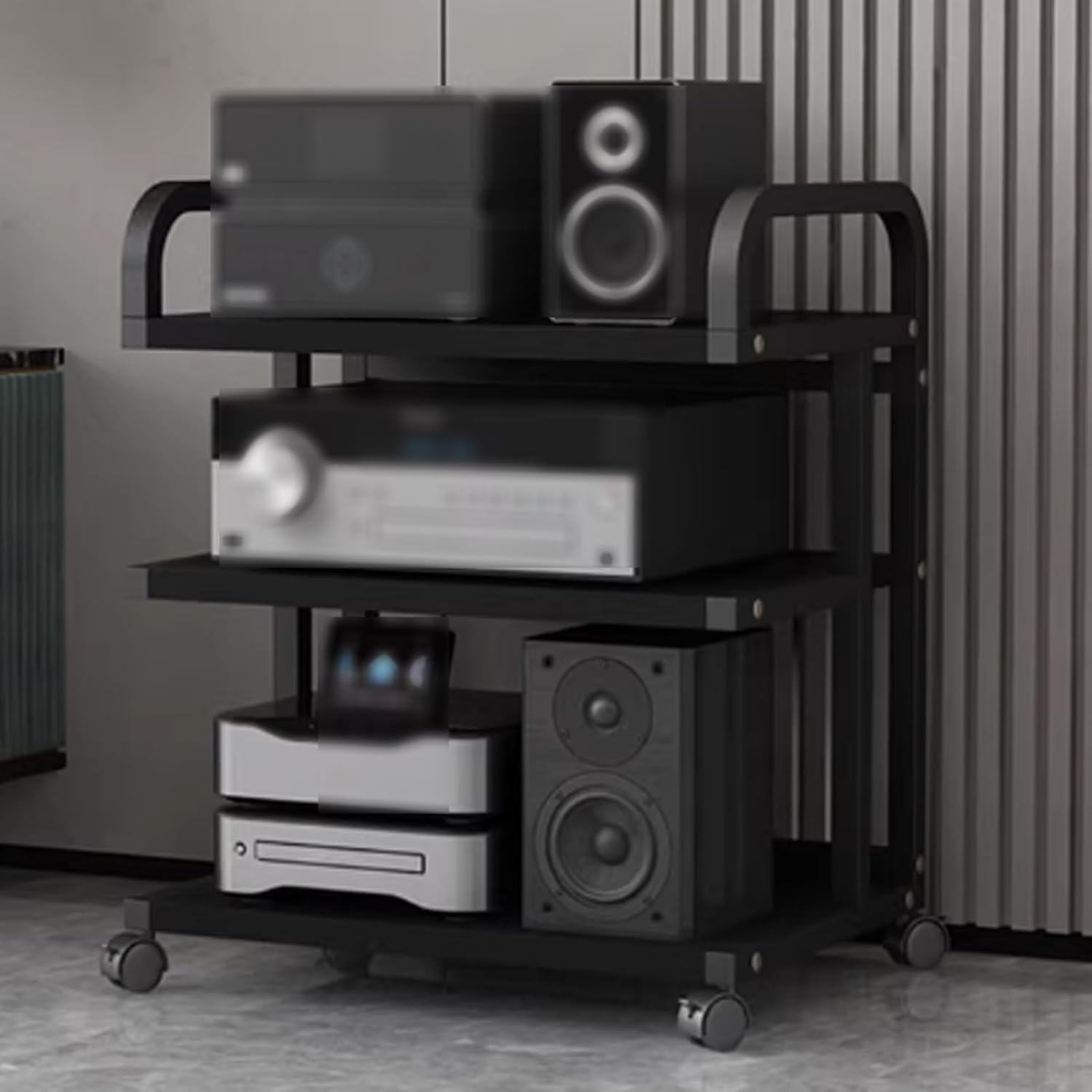 YUGXTH Movable Audio Video Components Cabinet