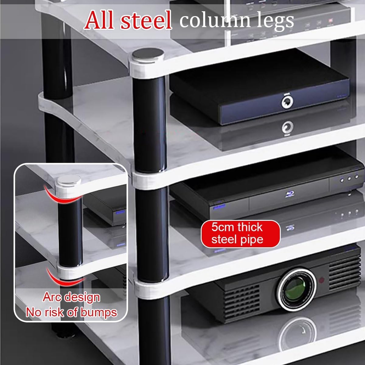1.2.3.4Tier AV Media Stand CD Player Stand
