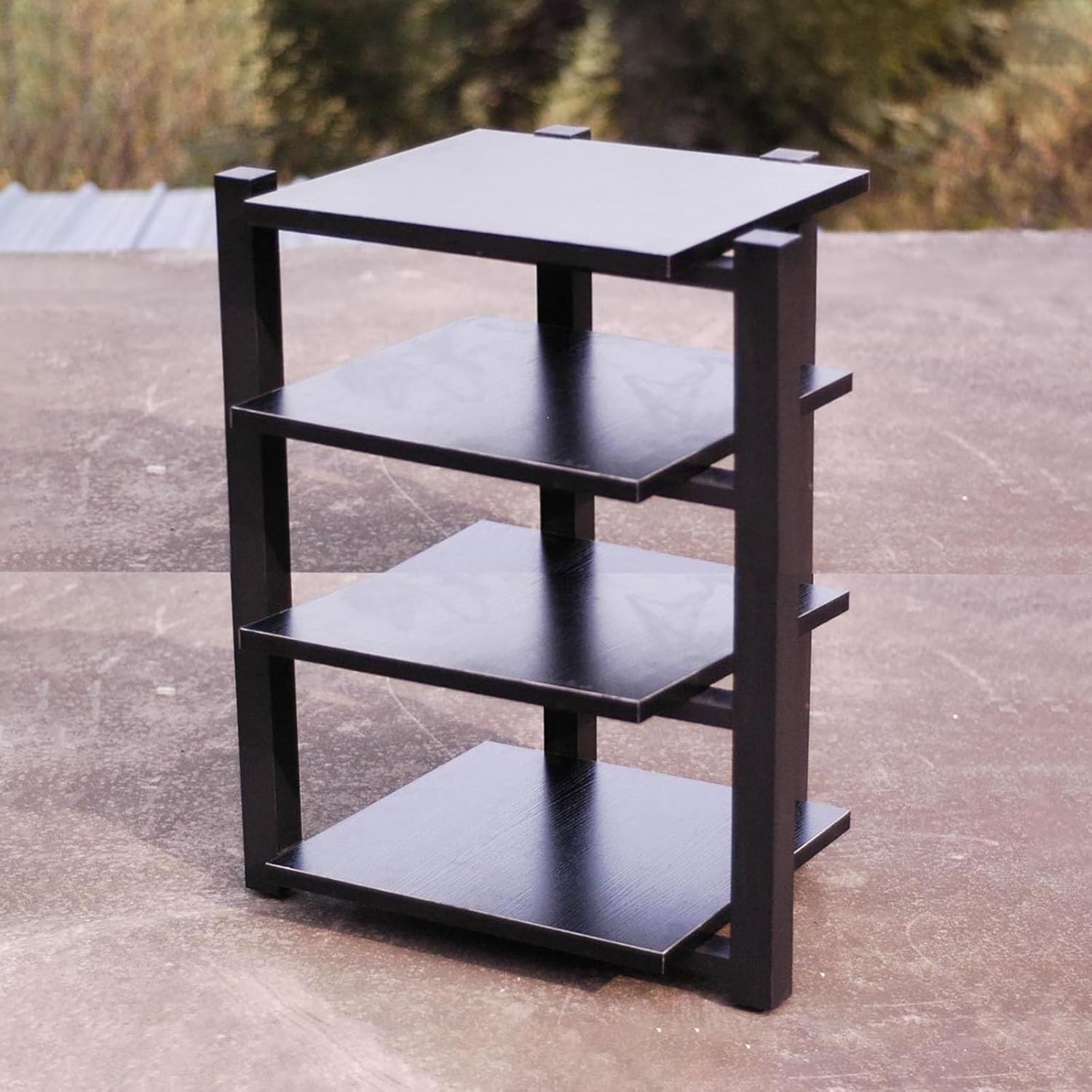 BAYTEWJX Gaming Shelf Floor-Standing Audio Rack Stereo Cabinet Video Media Stand Audio Rack Speaker Display Stand Corner Audio Tower for Gaming Meeting Livingroom Recording Room.(Black