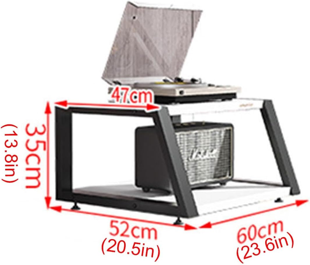 2/3/4-Tier AV Media Stand Wooden Shelves Floor-Standing Corner Shelf for Record Player Stereo Component Cabinet Audio Rack Tower for Home/Office/Theater(Color:A