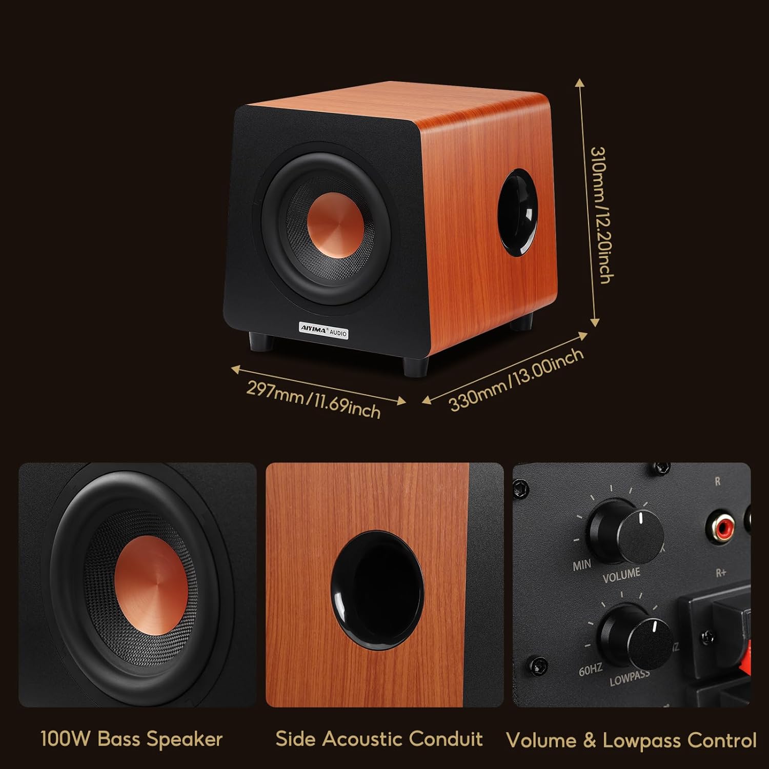 AIYIMA 800X 8 Inch Powered Subwoofer 150W