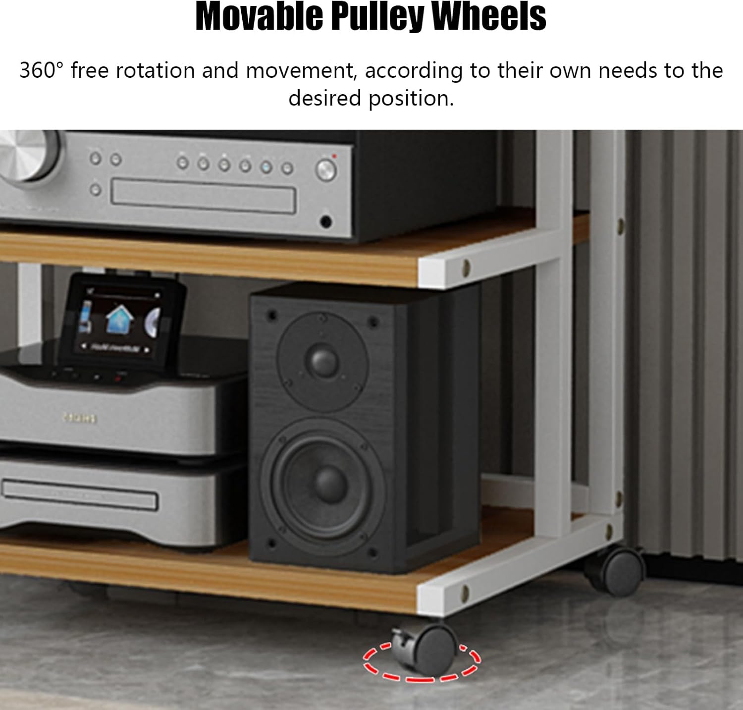 ZOCWJK Av Media Stand 3 4 Tier White