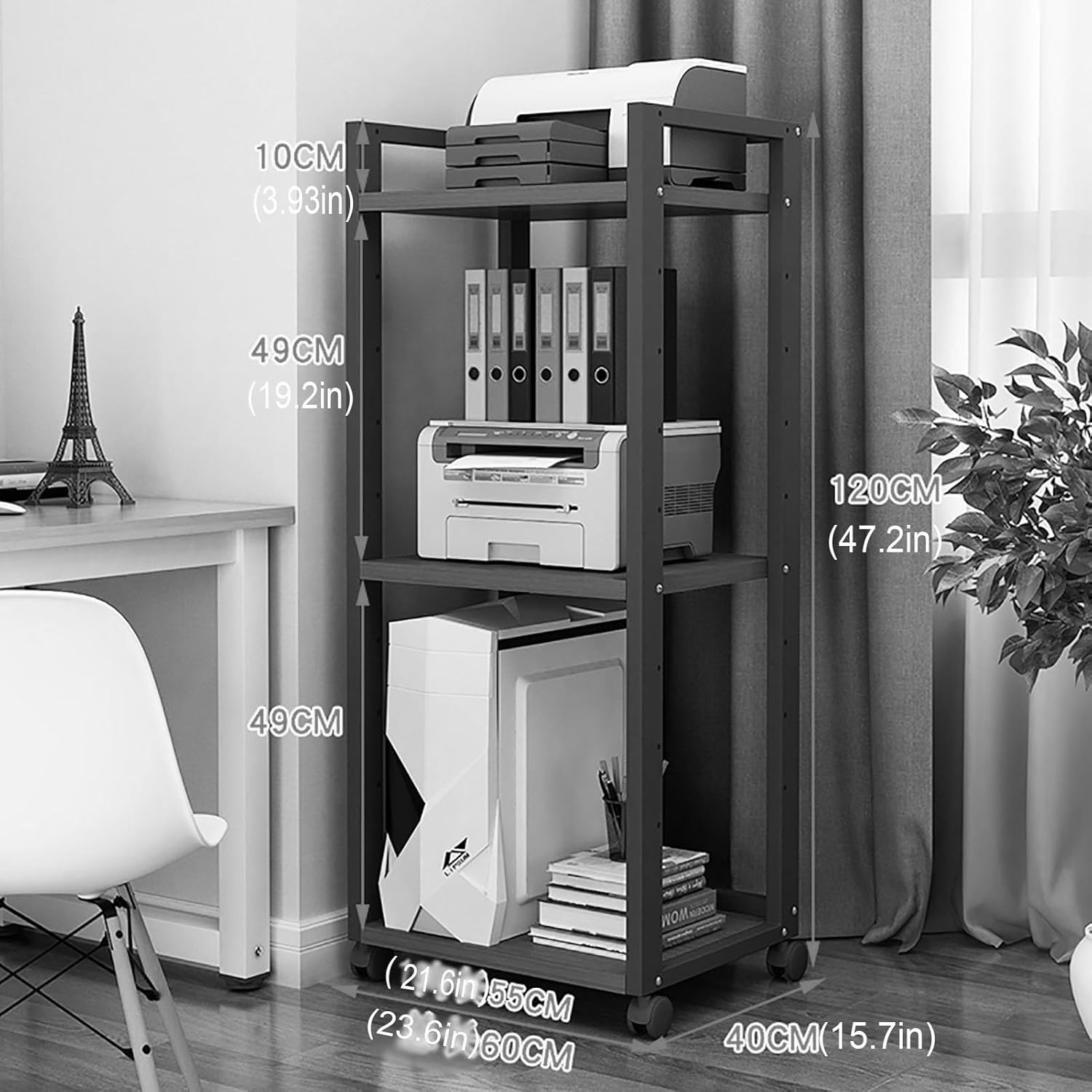 DONGYUE 3/4/5/6 Tier AV Media Stand Audio/Video Rack CD Player Stand Stereo Component Storage Cabinet with Height Adjustable Wooden Shelf