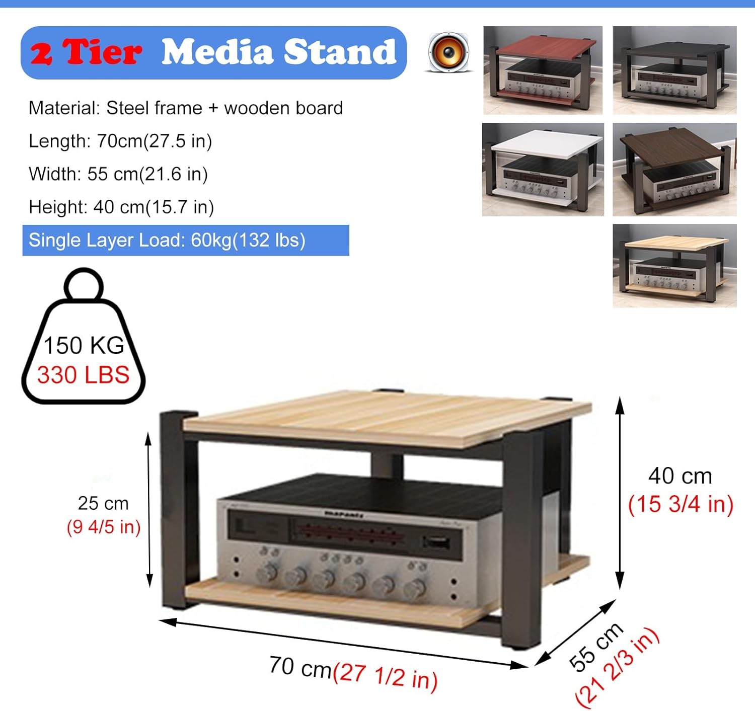 RENLXFI Home Audio Rack Stand