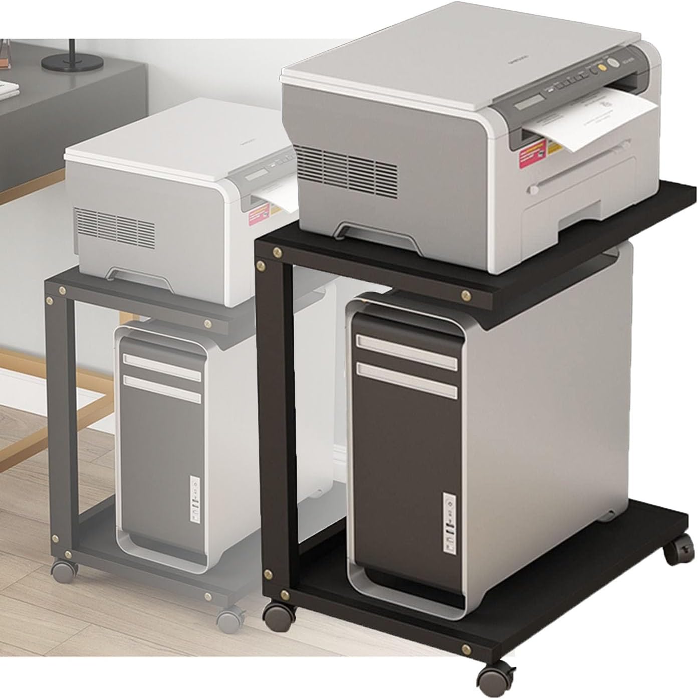 YLQFGUVWK 2-Tier Open Audio Stand Media Player Stand Rack Floor Standing Multi-Function Rack Cabinet for Home/Office/Audio Video/DJ/Theater (Color : Style-3