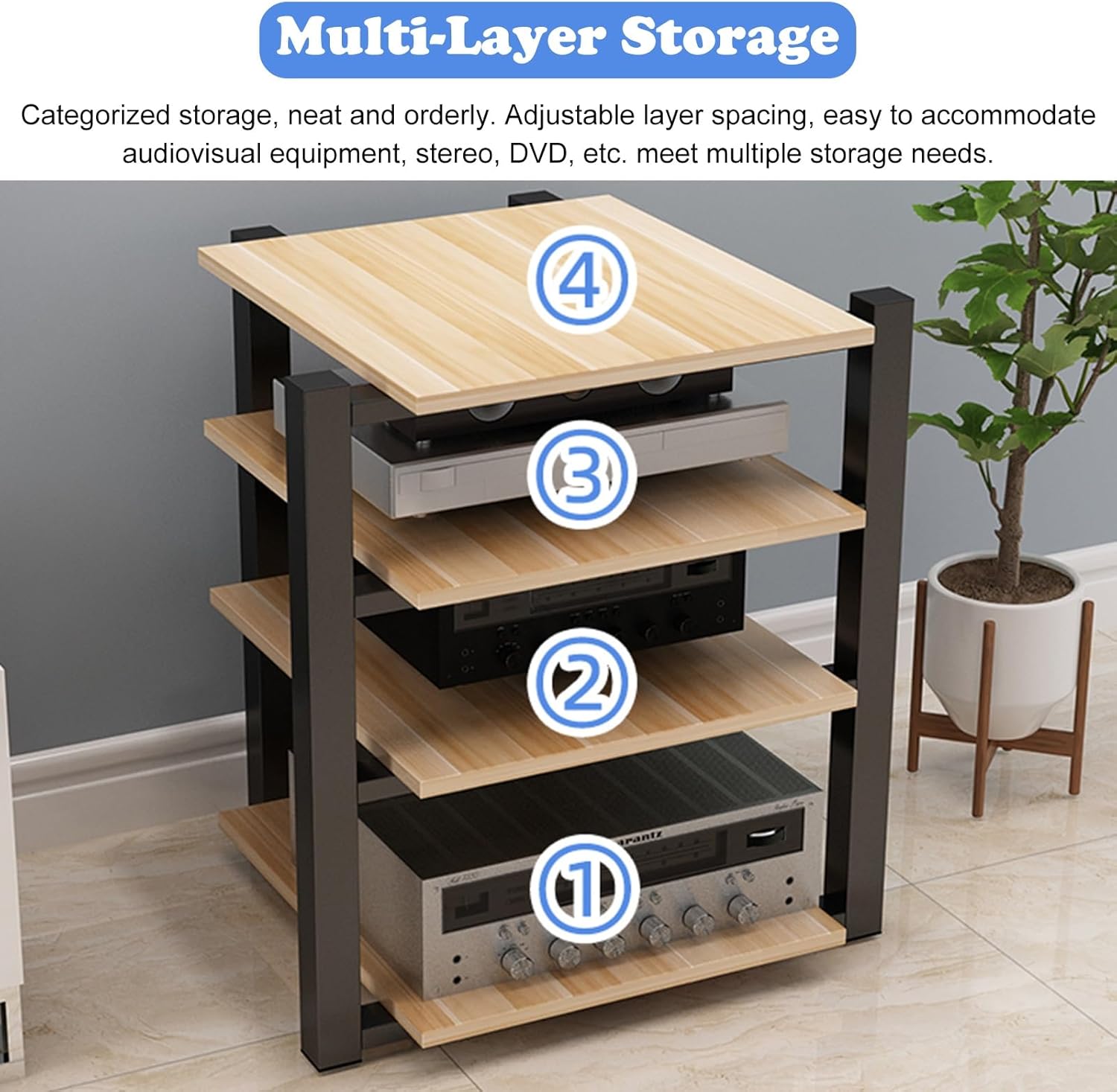 RENLXFI Home Audio Rack Stand