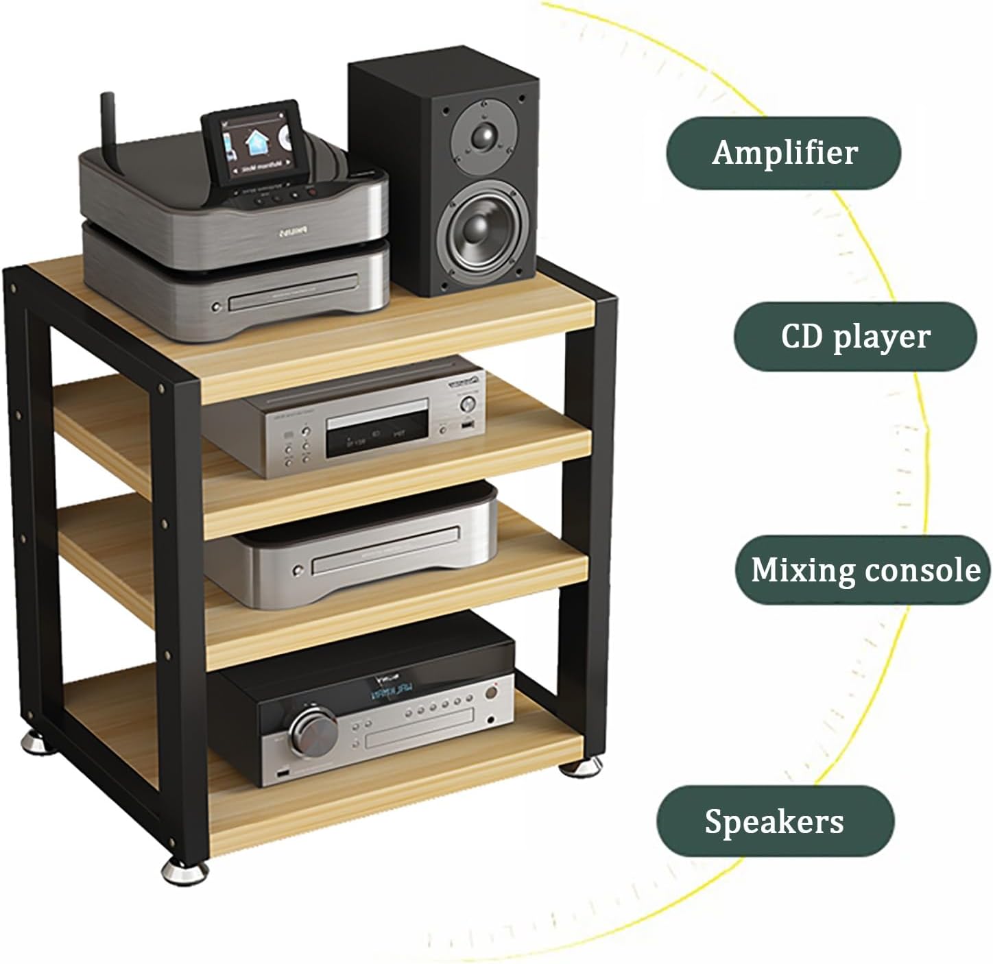 JIAOCKJIAO 3/4 Tier Media Stand