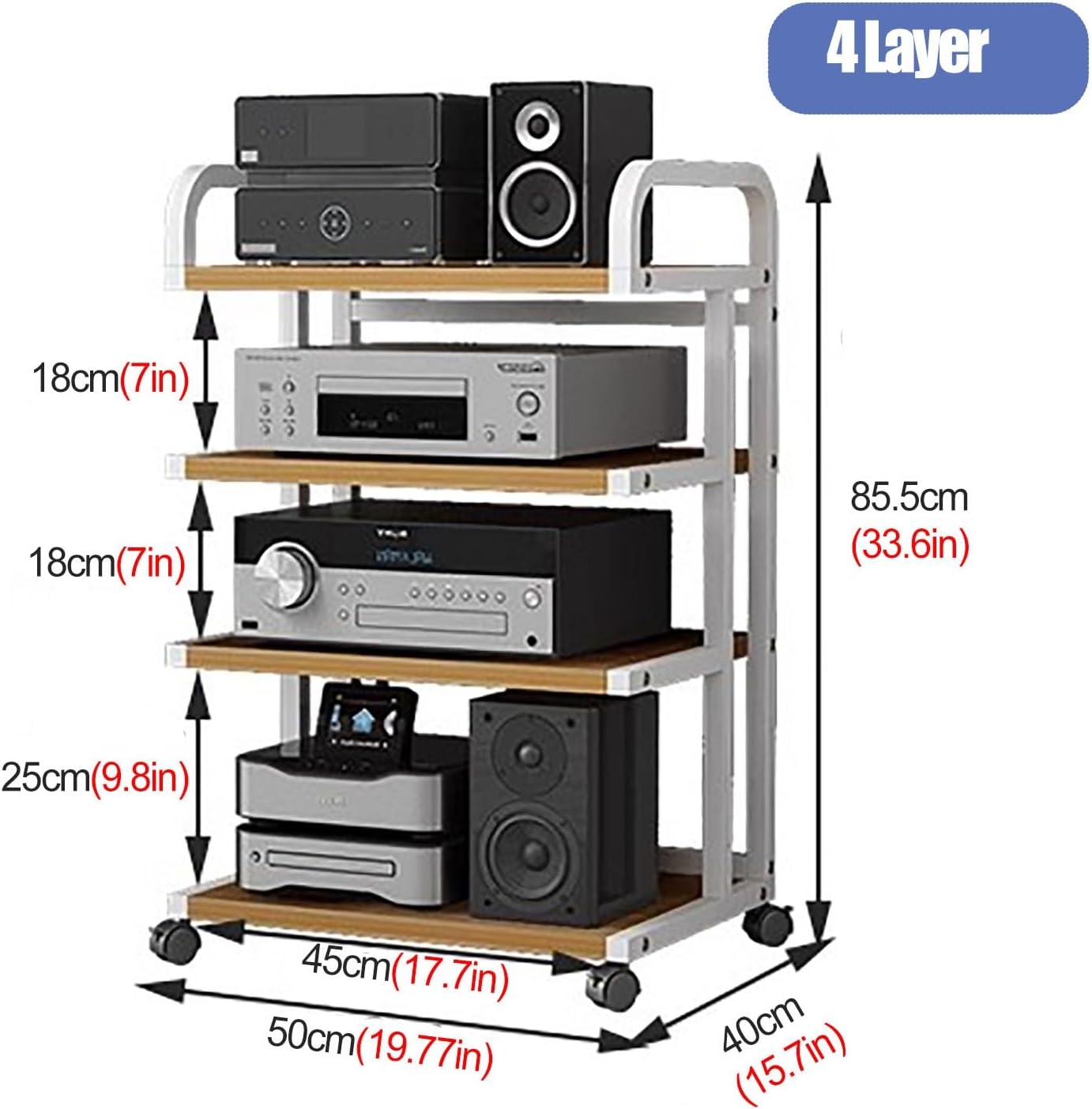 YLLFFLL Heavy Duty Av Component Media Stand with Wheels